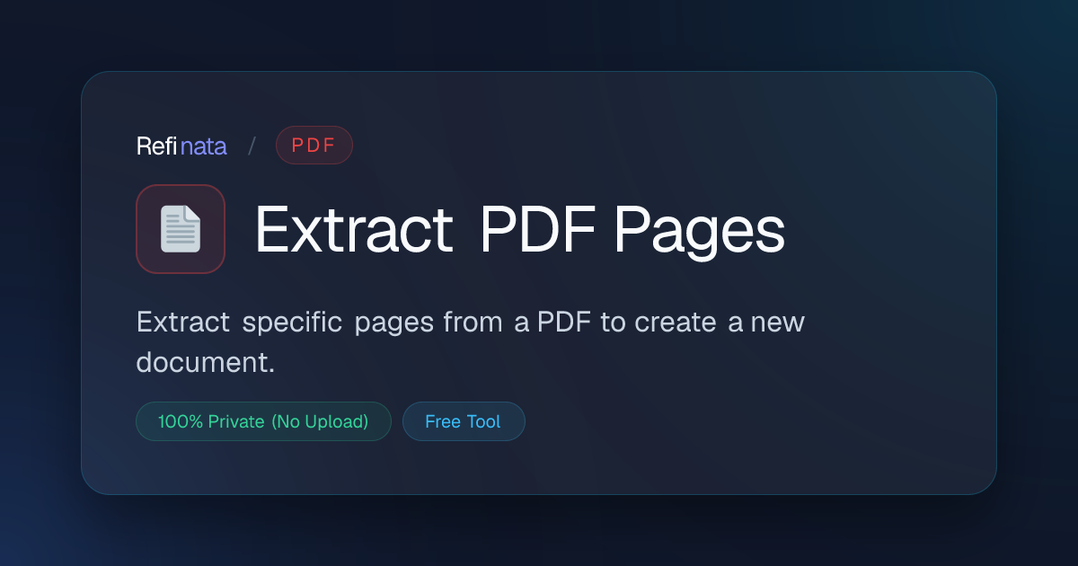 Extract Pages from PDF Free Online — Free & Private